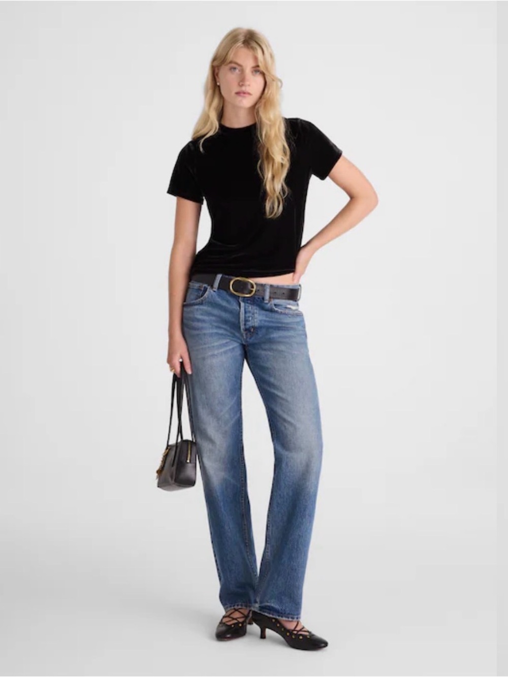 Madewell The Relaxed Tee in Velvet Black NWT XS Crewneck Short Sleeve - Picture 2 of 7